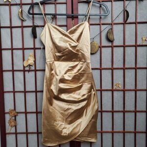 Windsor Satin golden mini dress